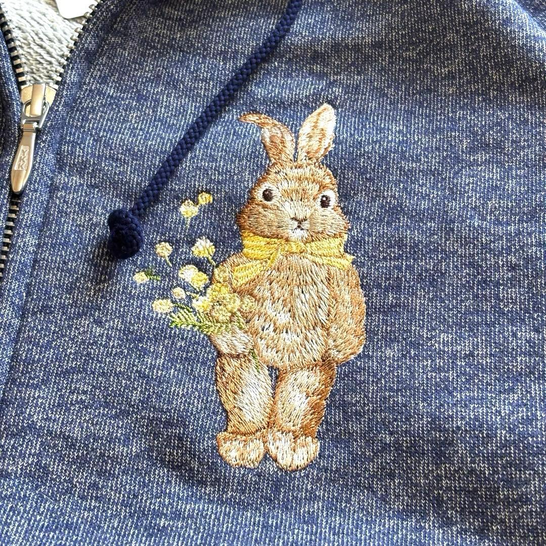 【未使用】ピンクハウス ミミ モザ ラビット ジップパーカー 刺繍 ワッペン 4