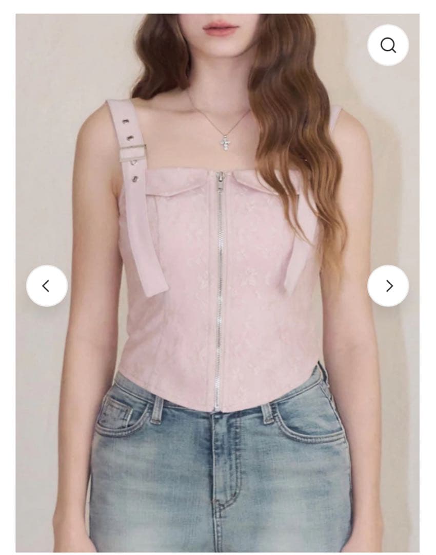 yilon CORSET LACE CAMI ピンク