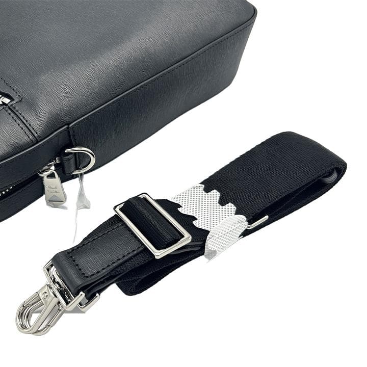 ★新品 ポールスミス ビジネスバッグ 黒 ブラック ストローグレインレザー145