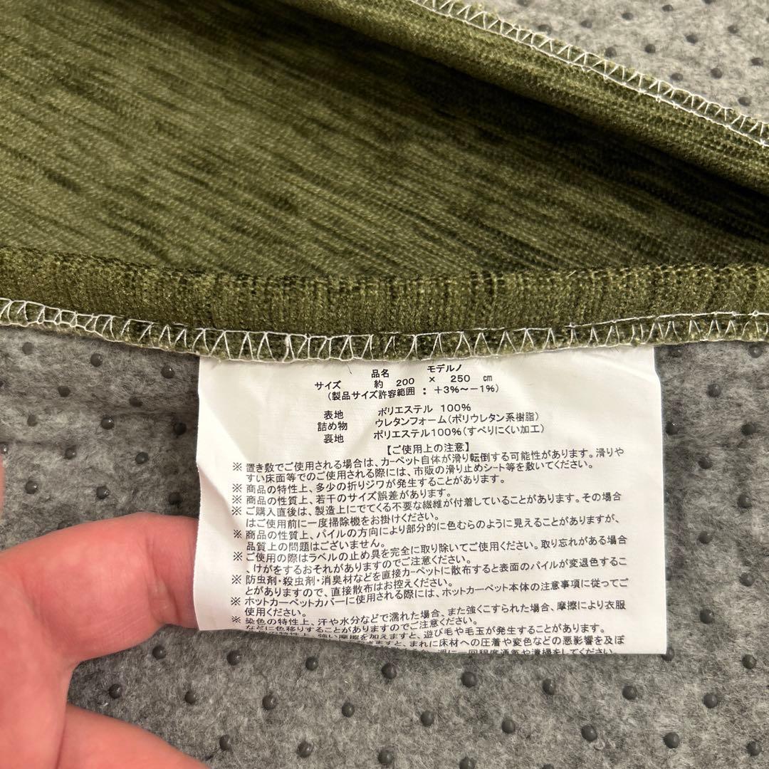 おすし新品☆丸洗い出来るラグ 200×250cm グリーン色 敷ラグ