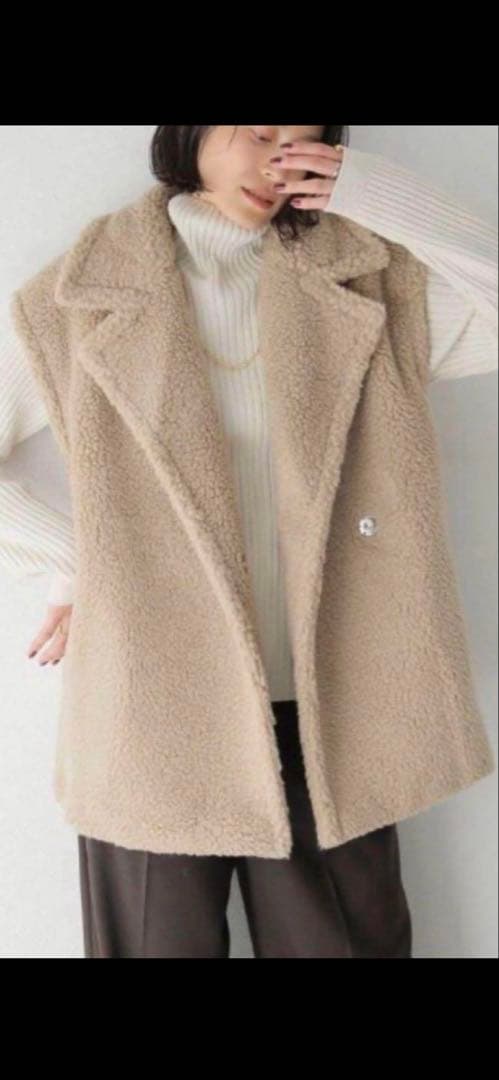 ADAWAS ボア ベージュ ベスト