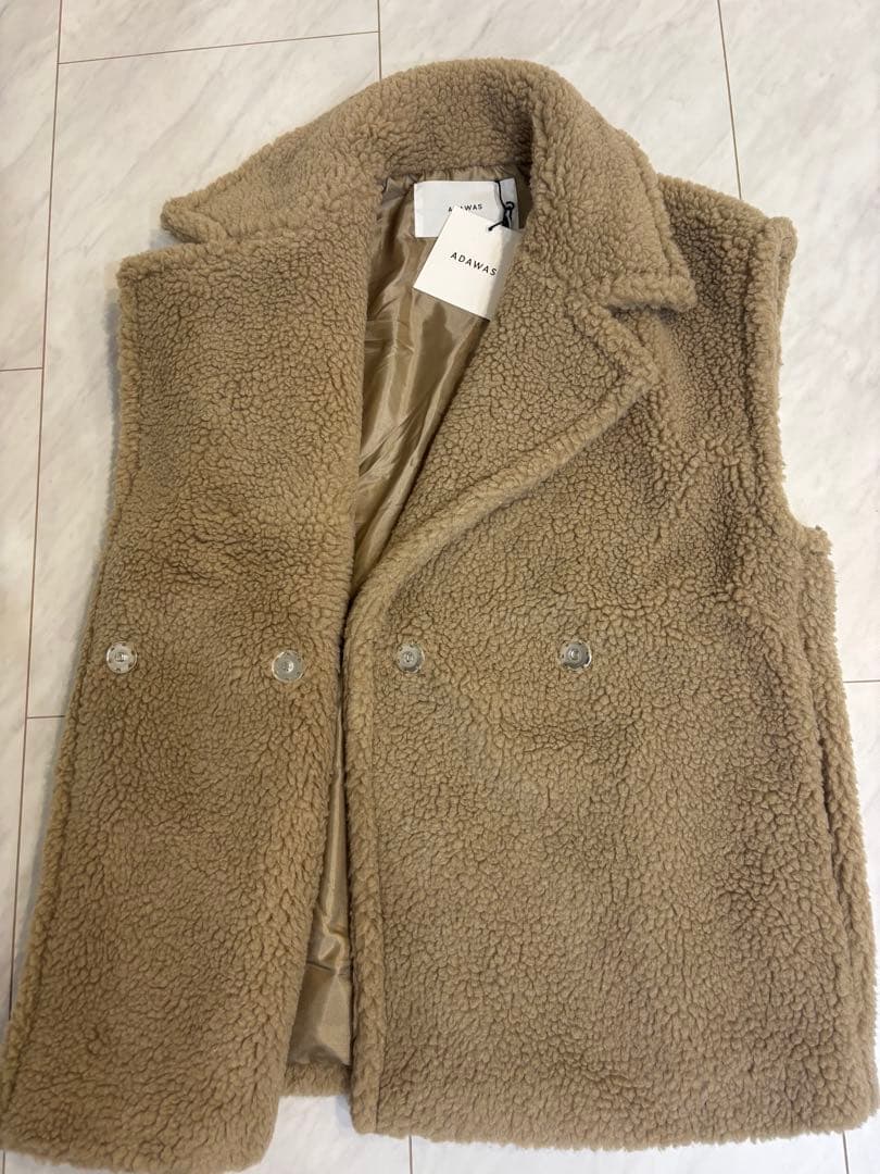 ADAWAS ボア ベージュ ベスト