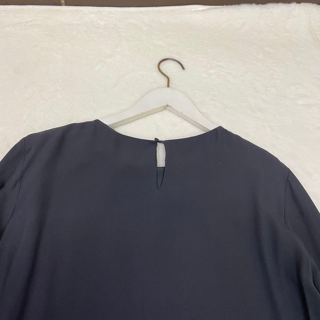 美品　BRUNELLO CUCINELLI ダークグレー 長袖ワンピース　シルク