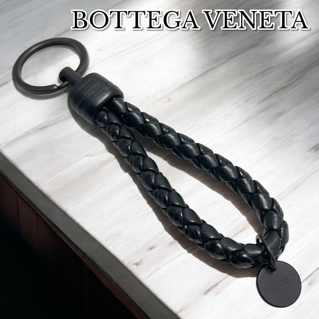 極美品✨BOTTEGA VENETA イントレチャート キーリング パイソン 黒