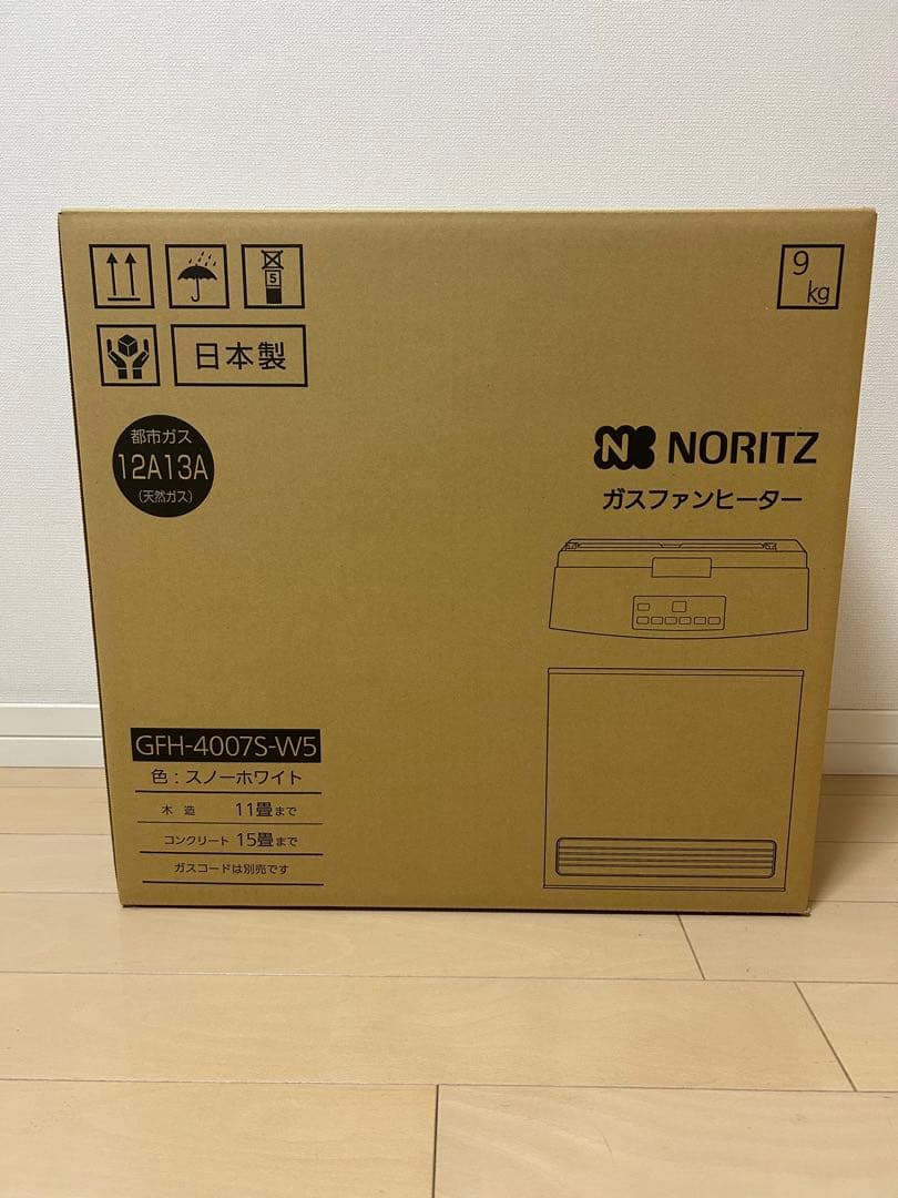 【新品未使用】ノーリツ ガスファンヒーター GFH-4007S-W5 コード付
