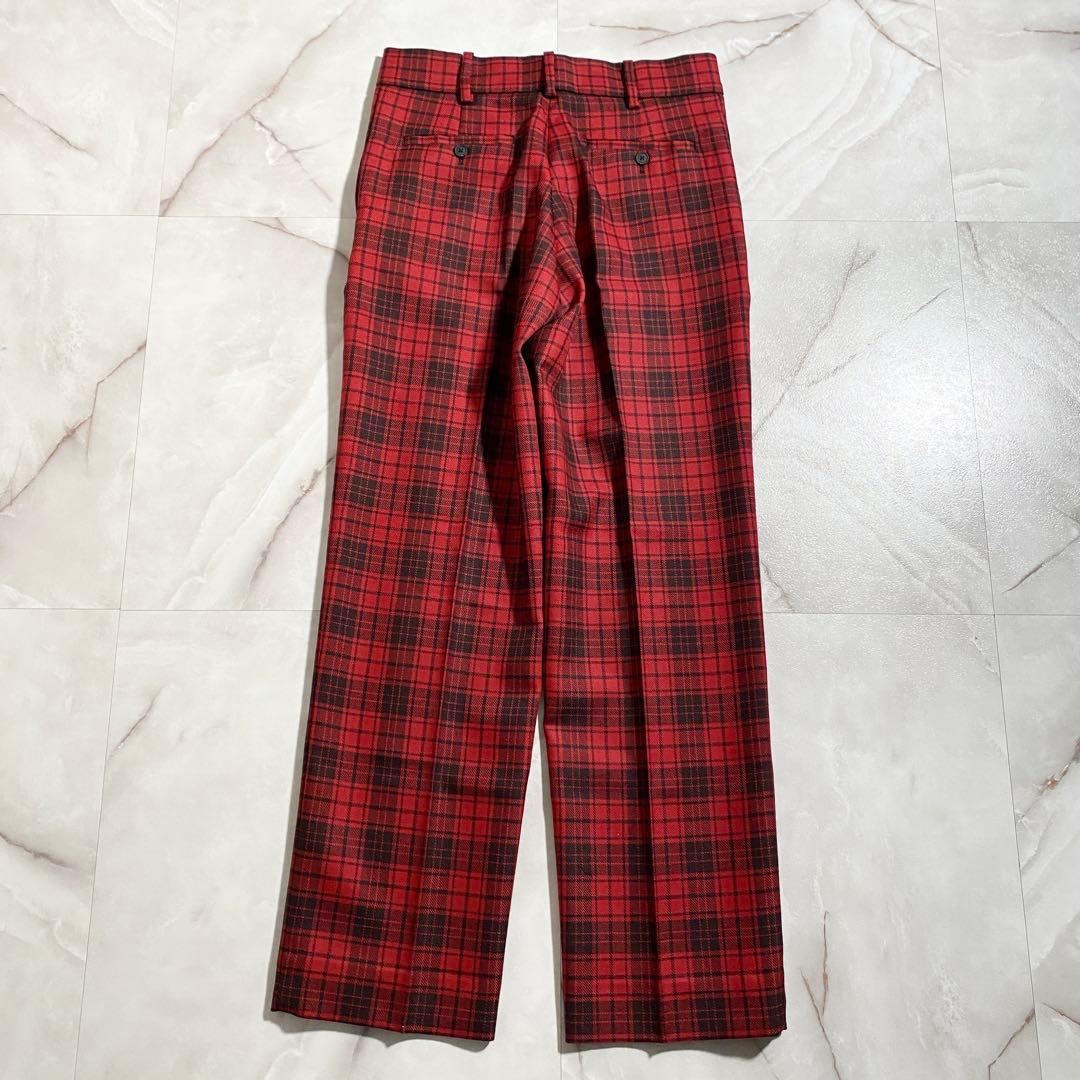 A17599 未使用 メゾンキツネ タータンチェックスラックスパンツ 赤 40