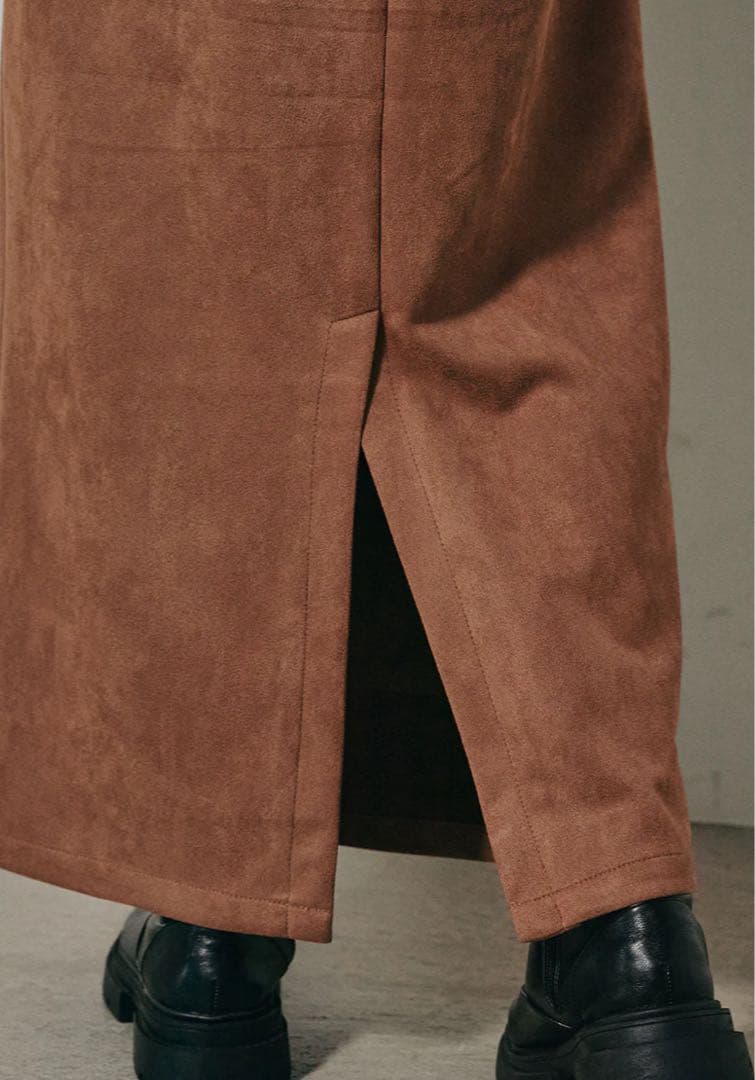 ［SET］コーデュロイ襟デニムブルゾン+フェイクスウェードタイトスカート