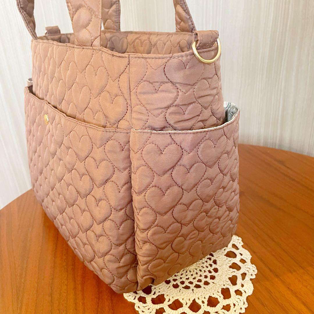 はるちゃん★☆　7つのポケットバッグ　ブラウン　刺繍ヌビトート