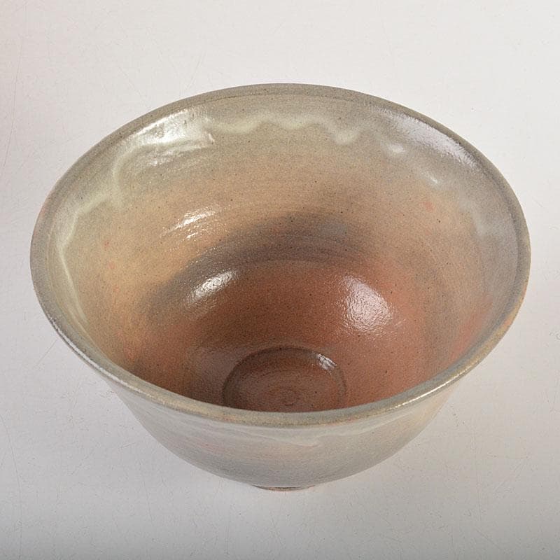 茶道具　信州岩井堂焼　古賀無量作　粉吹茶碗　蓋二重箱　共箱　Ｃ　6801