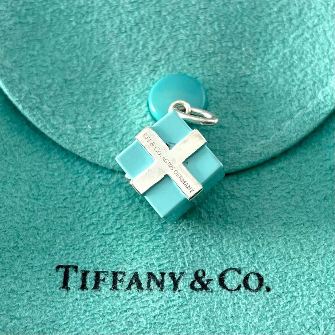 ティファニー プレゼント ボックス ブルー エナメル ペンダント YK7fe