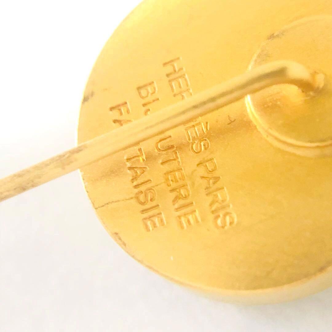 HERMES セリエ シェル ピン ブローチ ゴールド A254020