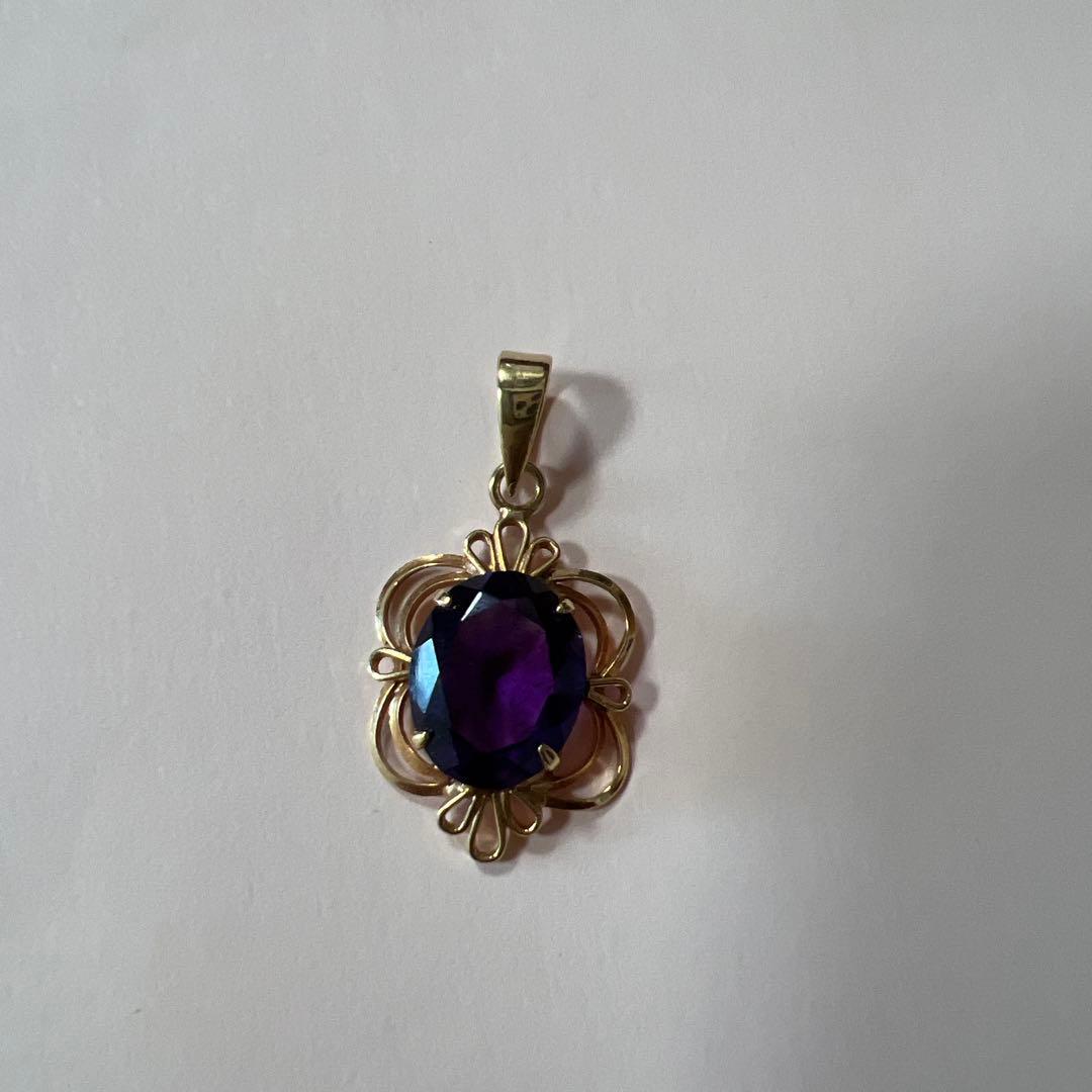 K18アメジストのペンダントトップ