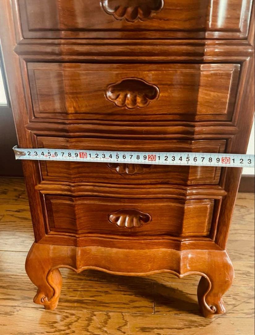 みお　　高級チェスト　六段　唐木　猫足　タガヤサン　チェスト　猫足家具