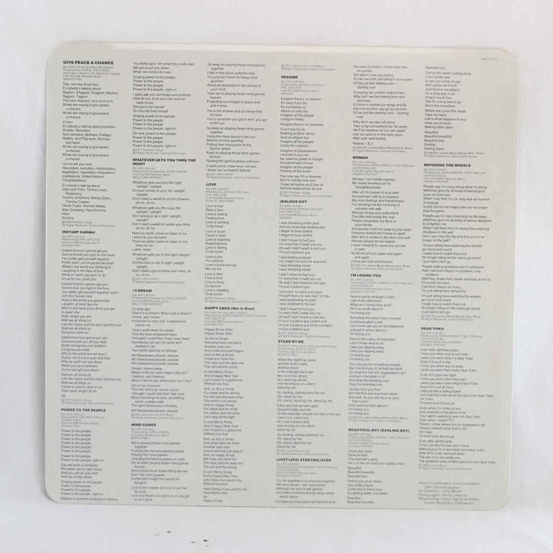 英LP John Lennon Collection UKオリジナル盤初期プレス