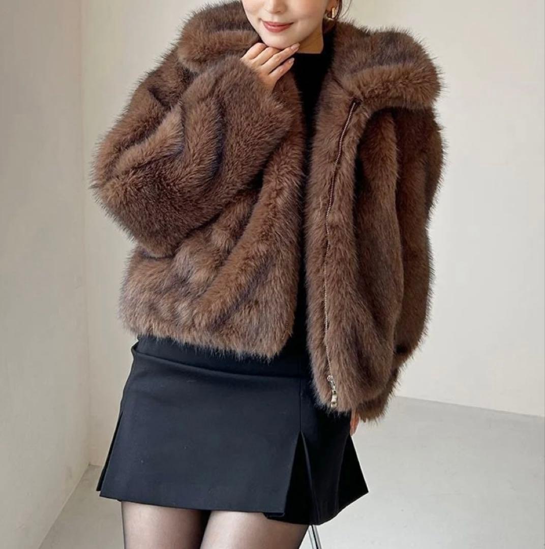 SNIDEL ファーショートコート