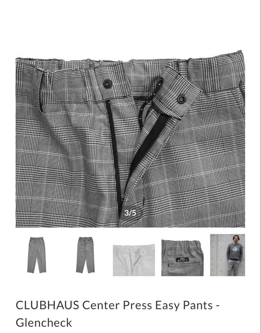パンツ CLUBHAUS CenterPressEasyPants -Glencheck