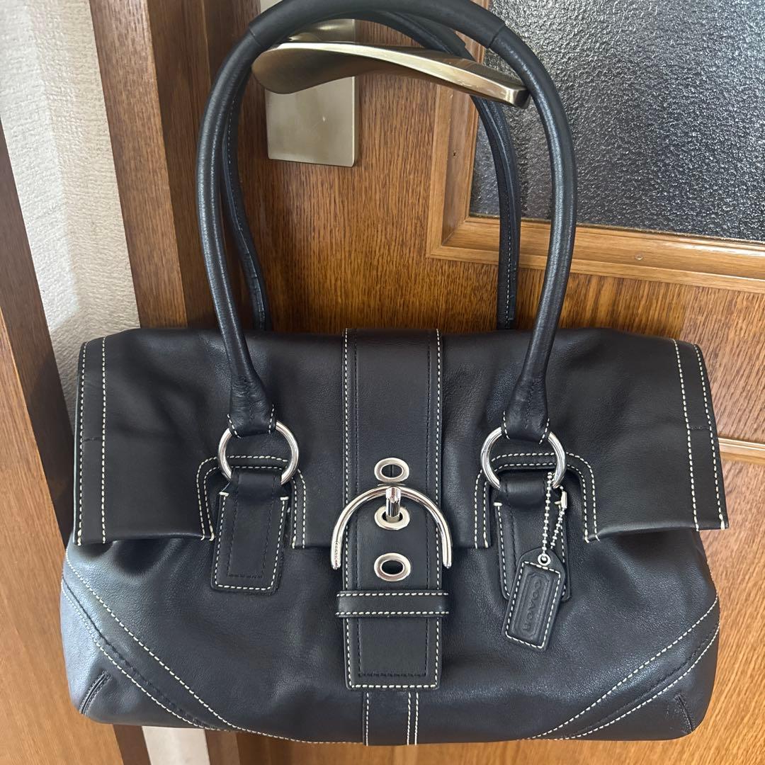 正規品 コーチ coach ハンドバック トートバッグ オールレザー　 黒