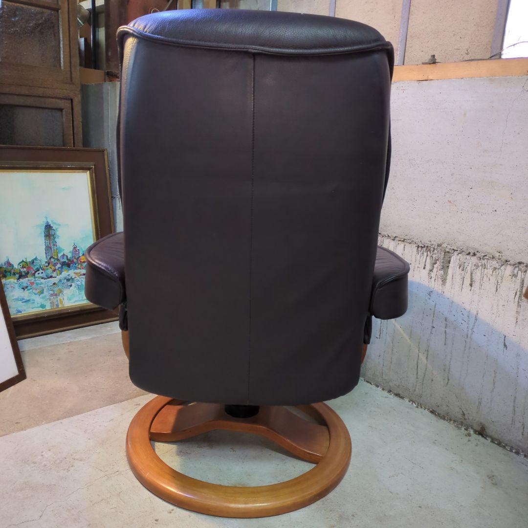 牛革 Hjellegjerde イエリアーダ オットマン付リクライニングチェア