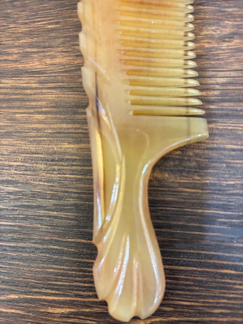 シープホーンコーム　ポケットタイプハンドル付き　ナチュラルホーンコーム　羊角