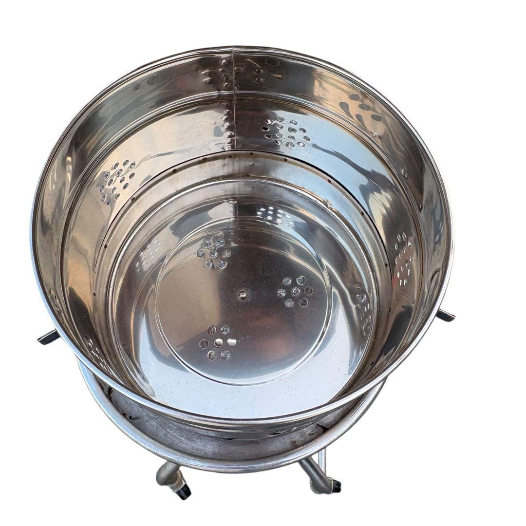 医療用カストスタンド　丸型カスト　ダストボックス　ヴィンテージ　レトロ