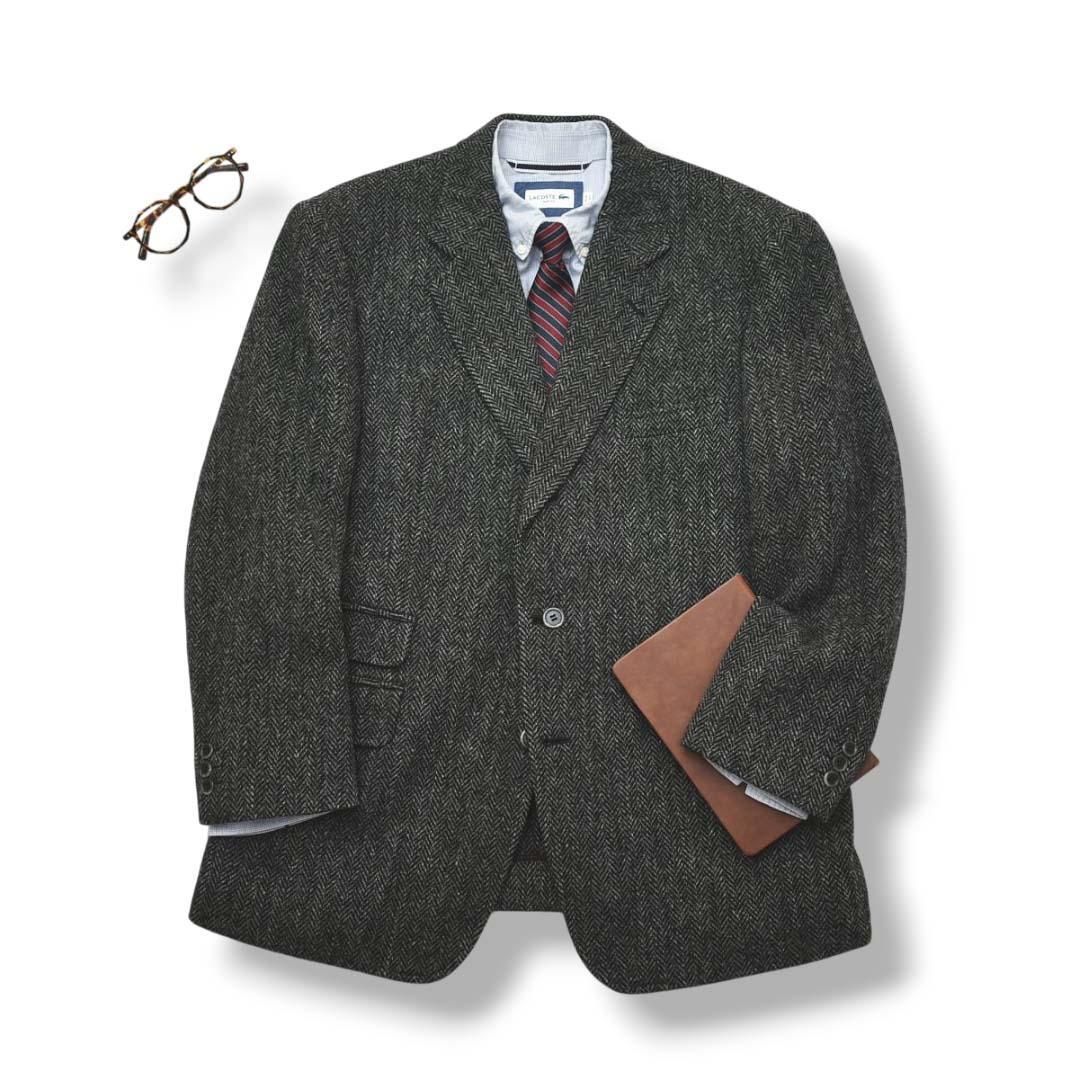 ギンザメンズウェア x ハリスツイード 段返り 3B テーラードジャケット