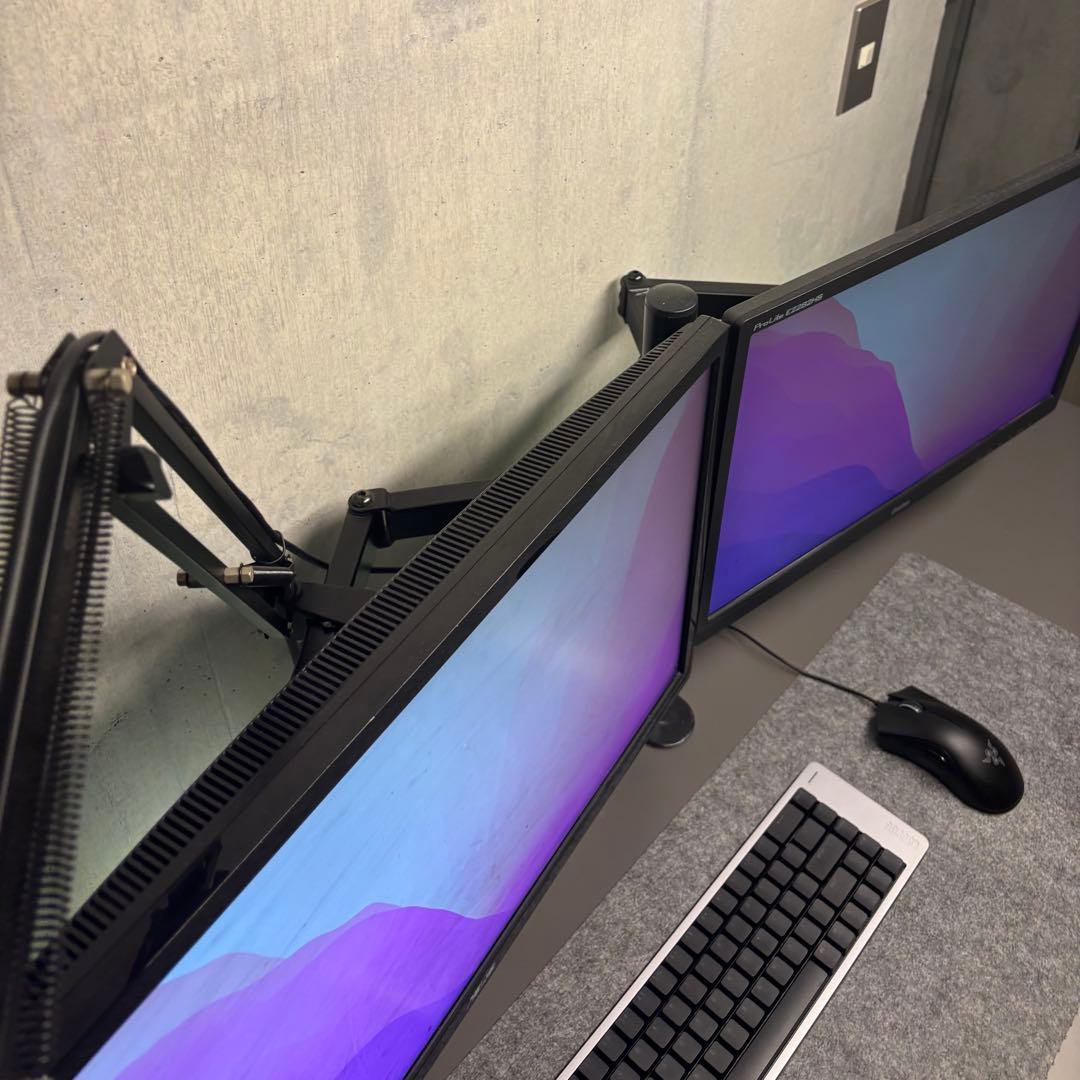 デュアルモニターセット】ASUS IIYAMAモニターアーム付 /定価6万円〜