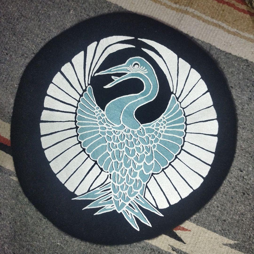 チ*ョ様 鶴デザイン ベレー帽 黒　SEXTET IMP.