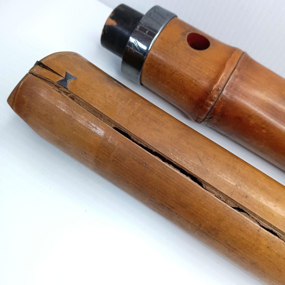 尺八 雨月銘 尺八 長さ54cm 1尺8寸 和楽器 本体 中継ぎ ケース付