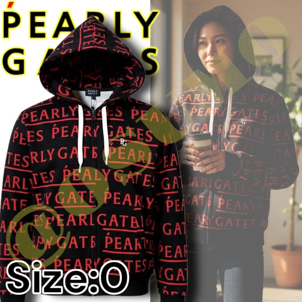0 パーリーゲイツ メゾンロゴ総柄 スウェット フルジップ ジャケット パーカー