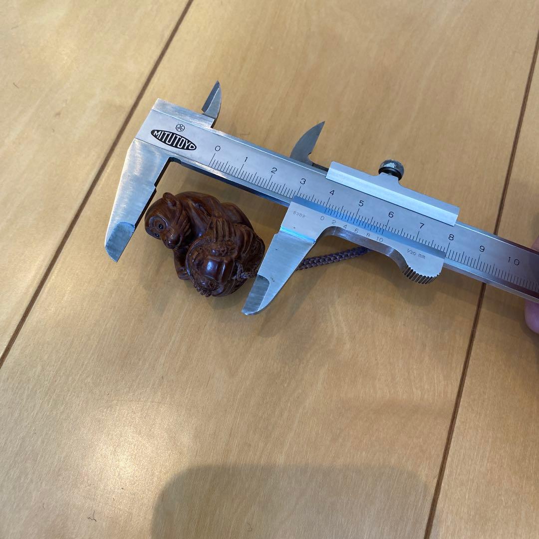 【「亀乗り猿」の根付】木彫 木彫り 置物 古玩 工芸品 骨董品