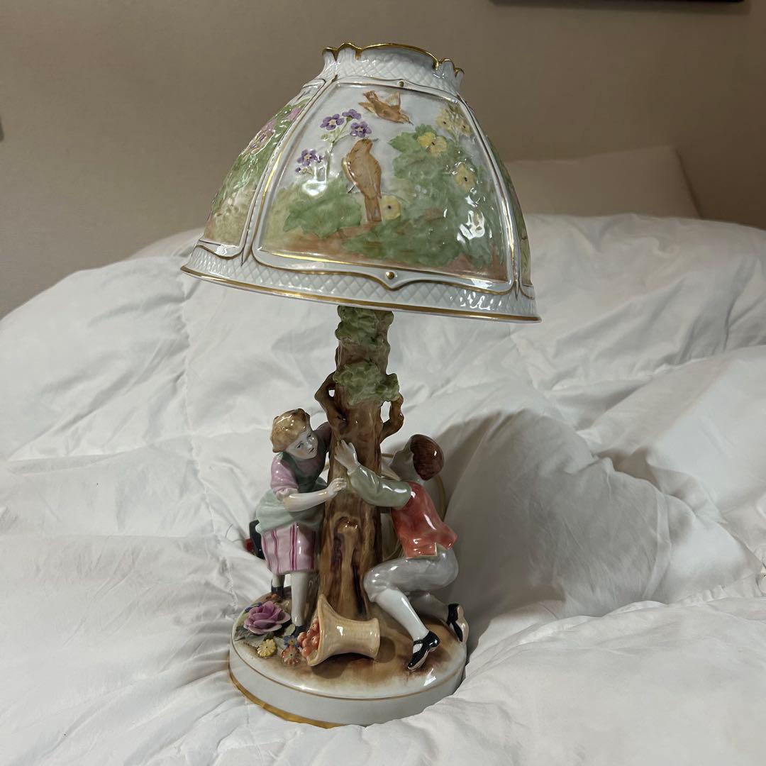 MADE in GDR フォン・シアーホルツ 色絵人物 スタンドライト ランプ