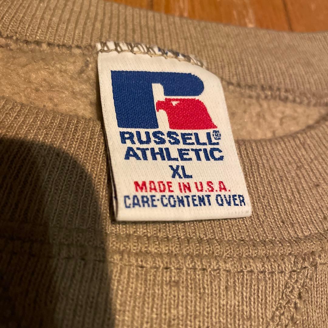 90s RUSSELL ATHLETIC XL ベージュ トレーナー　USA