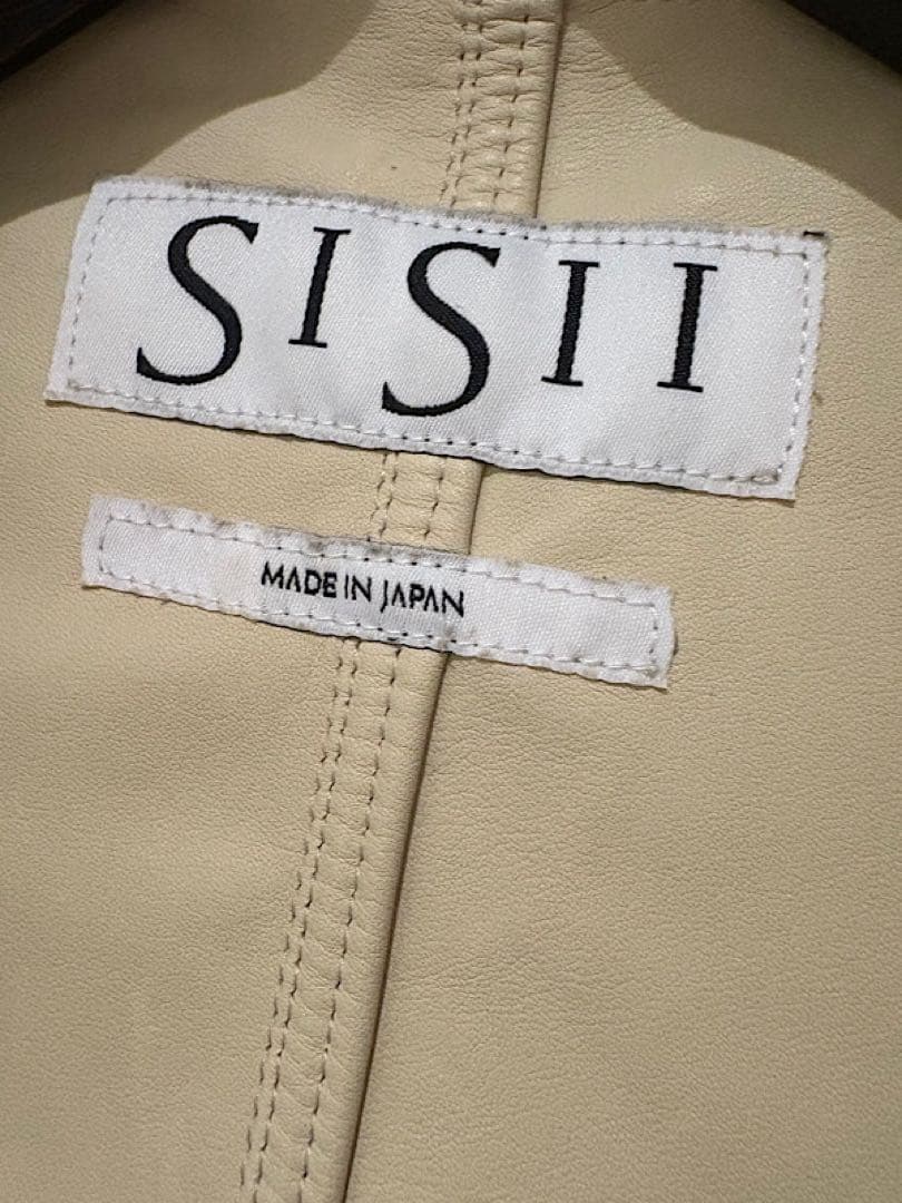 良品SISIIシシ23FW定価12万円レザースノーパーカーコートL