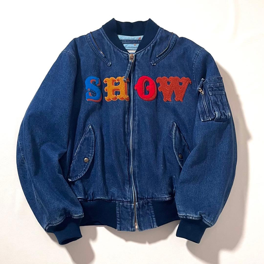 【良品】カールヘルム　デニム ジャケット　着脱フード 2WAY　ロゴ刺繍　MA1