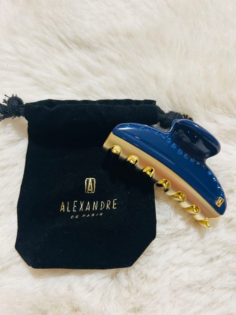 【新品未使用】ALEXANDRE DE PARIS ヘアクリップ ネイビー