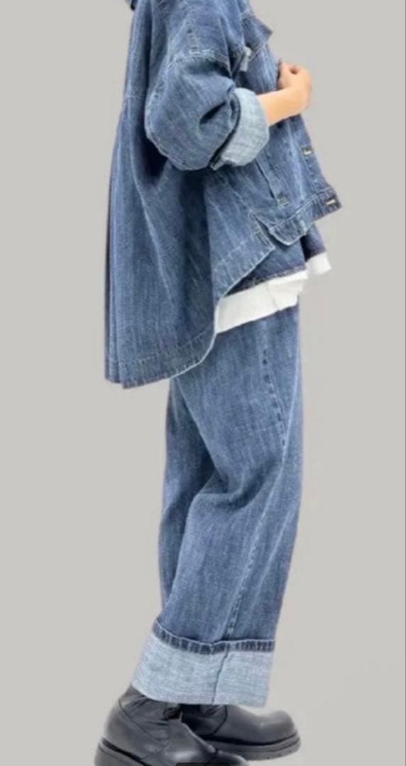 新品タグ付き＊ayane アヤン リネン混デニムジャケット ブリーチ