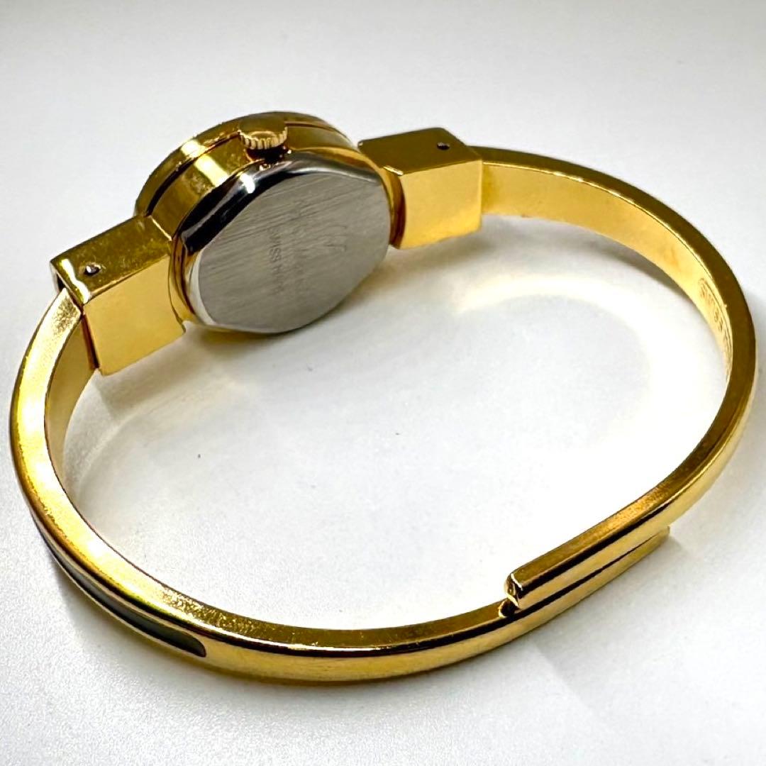 稼働品☆アンドレムッシュ バングルウォッチ クォーツ腕時計 スイス製 ネイビー