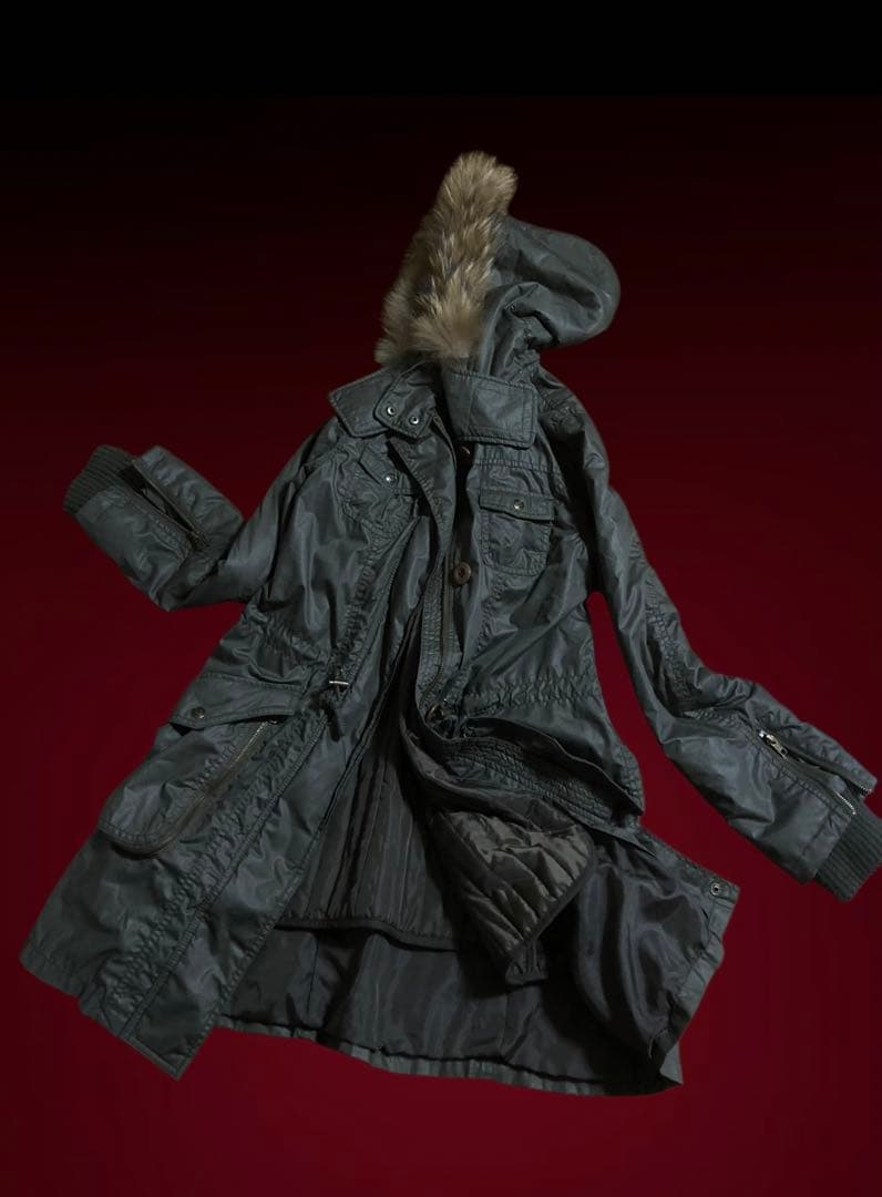 y2kファーモッズ平成ギャルカーキNANAロックフェアリーグランジ古着トレンド