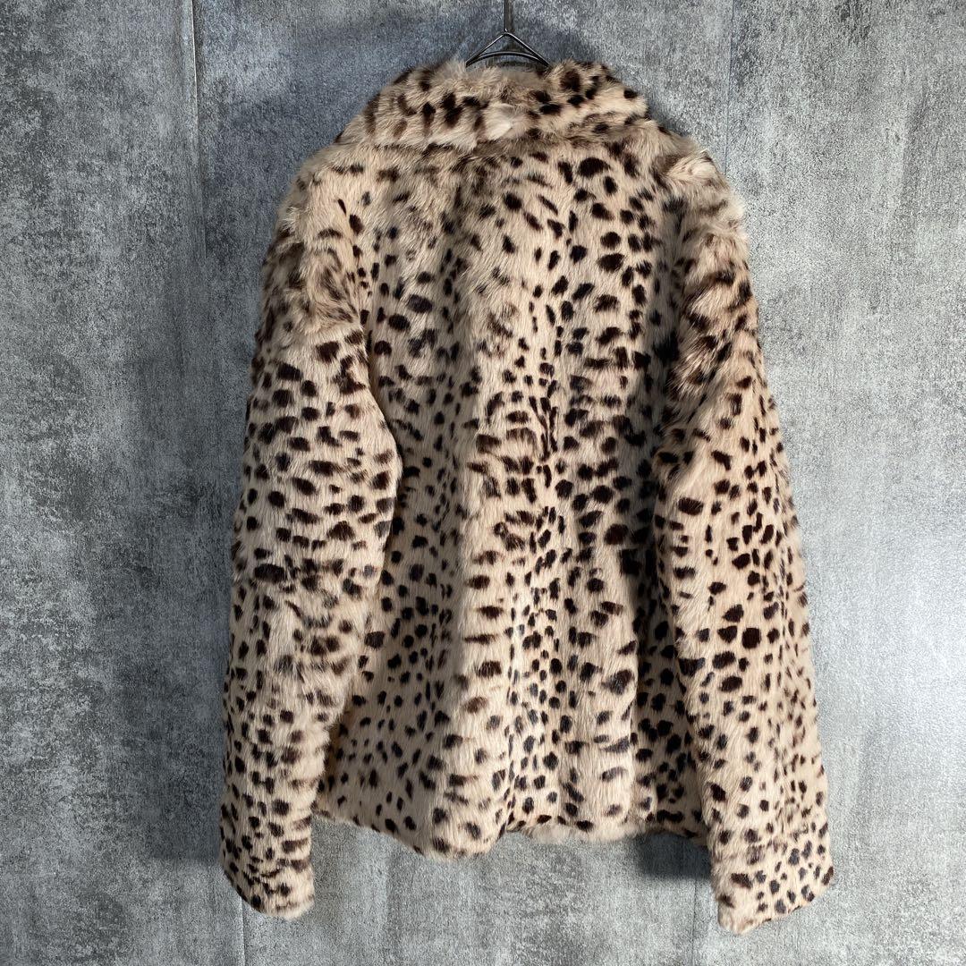 ラビットファー100% ヒョウ柄 ファーコート ダブルスタンダード 高級アウター
