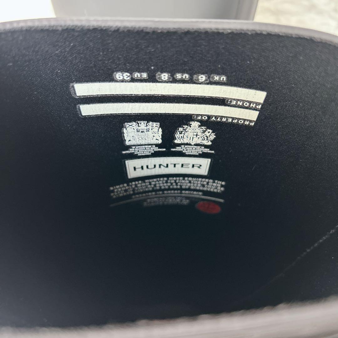 極美品✨HUNTER レインブーツ 黒 ロング ラバー レディース UK6