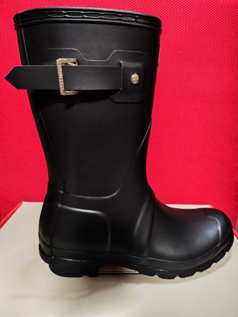 【新品未使用】HUNTER ブラック 長靴 バックル付き 24cm