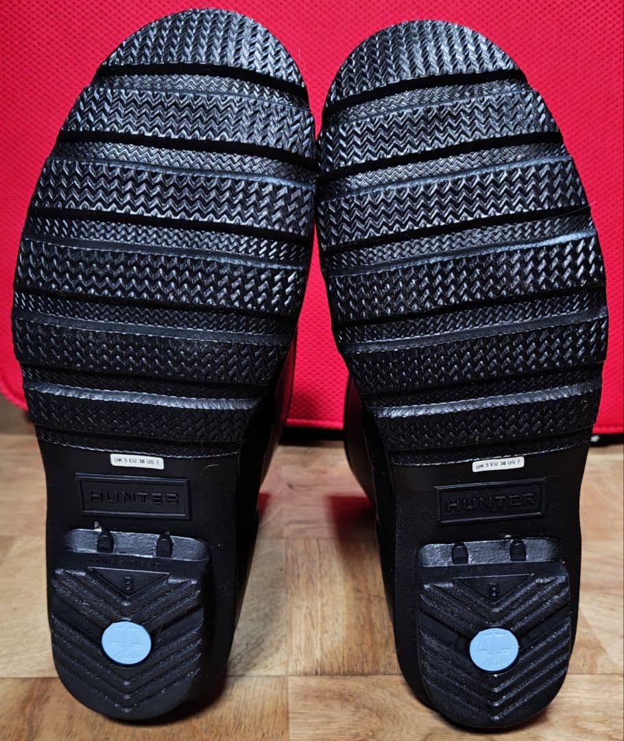 【新品未使用】HUNTER ブラック 長靴 バックル付き 24cm