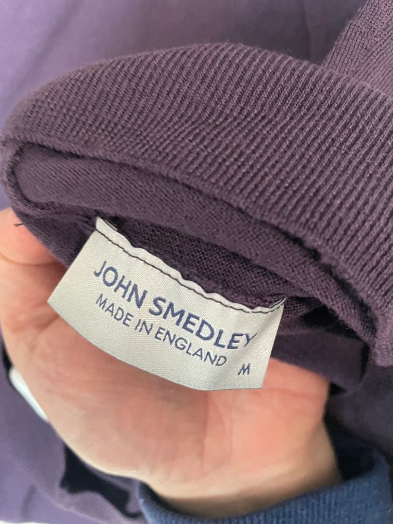 極美品　JOHN SMEDLEY モックネック　パープル ニット M