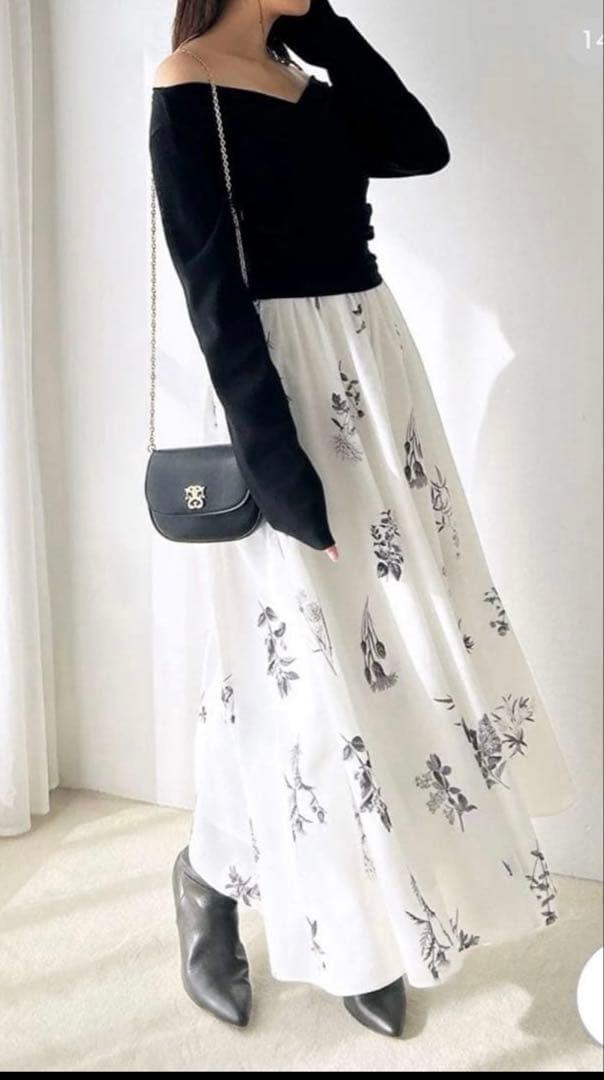 【試着のみ　美品】スナイデル　ニットドッキングワンピース　BLK 1