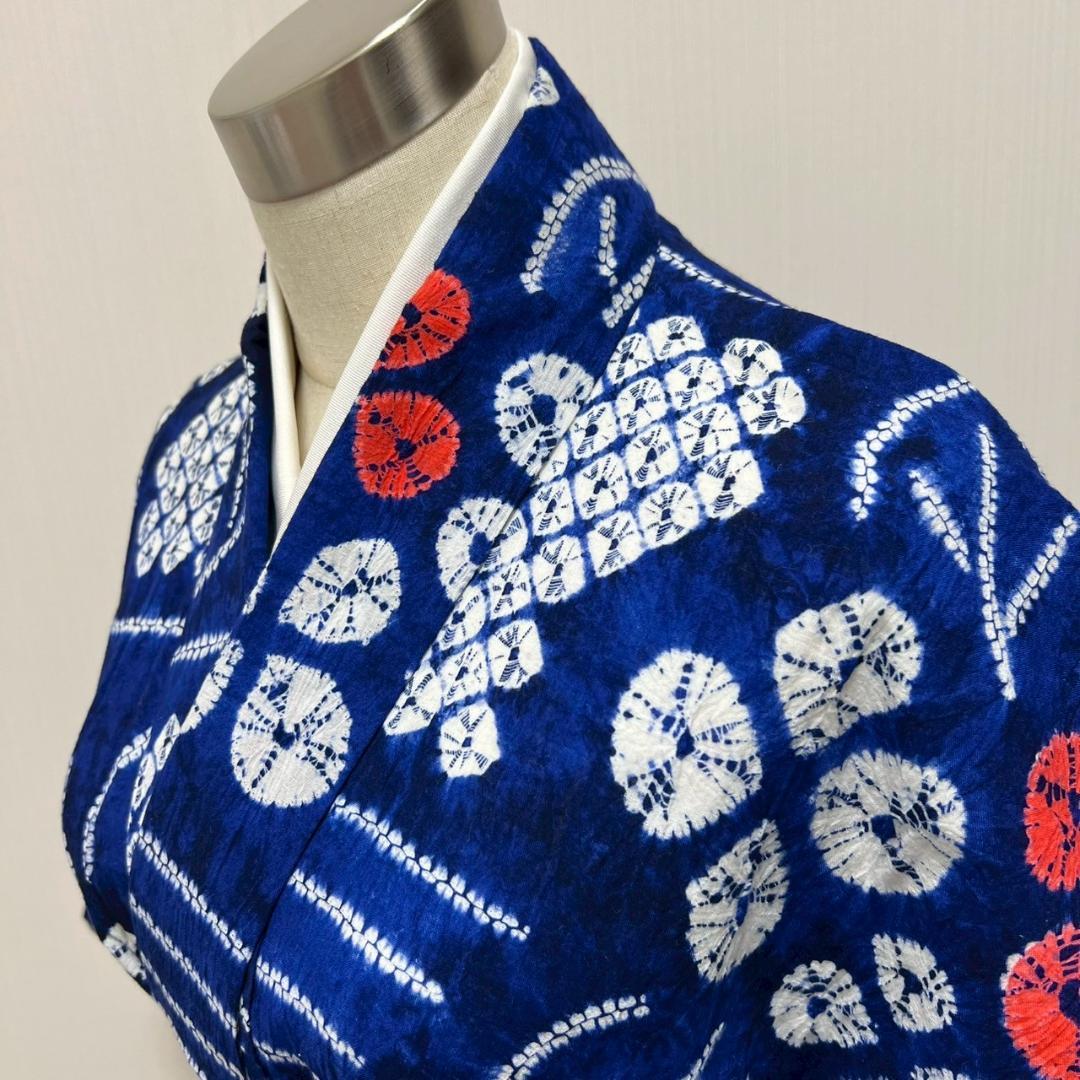 KL3162 有松鳴海絞り 浴衣 身丈159cm 夏着物 木綿