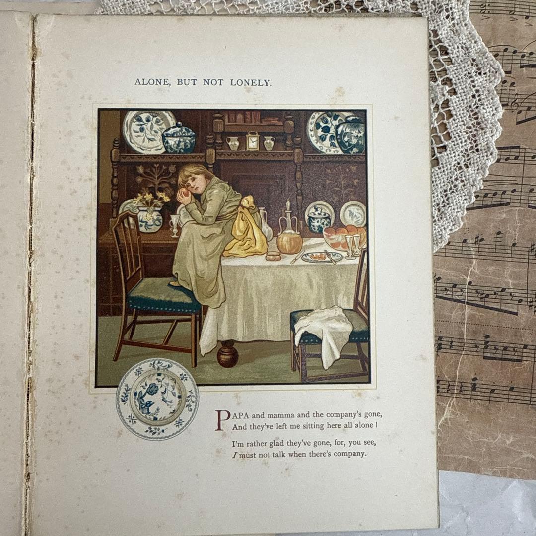 1888年アンティーク美しい挿絵の絵本ビクトリアン 洋書ジャンクジャーナル古書