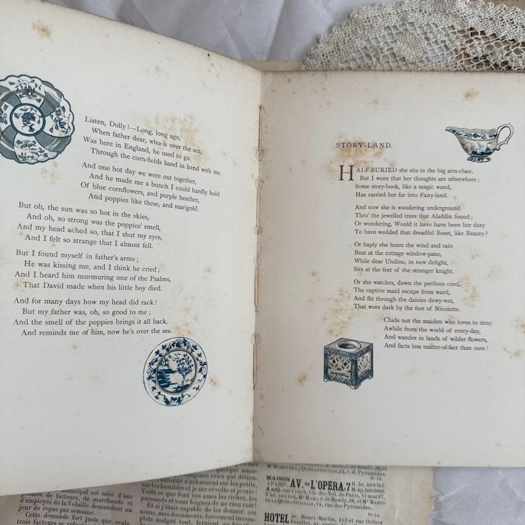 1888年アンティーク美しい挿絵の絵本ビクトリアン 洋書ジャンクジャーナル古書