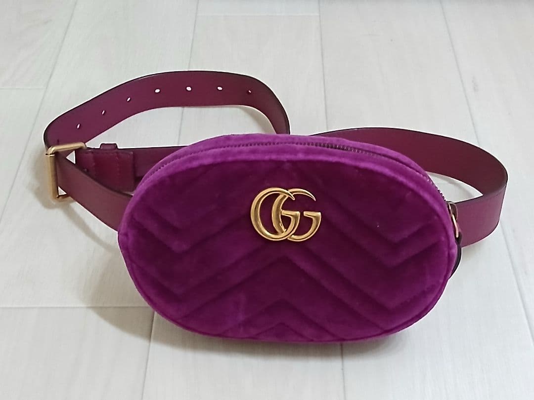 GUCCI グッチ GGマーモント ベルベット ベロア バッグ　パープル