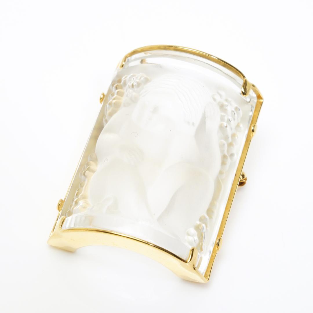 ラリック アンファン エンジェル ブローチ 天使 ゴールド LALIQUE