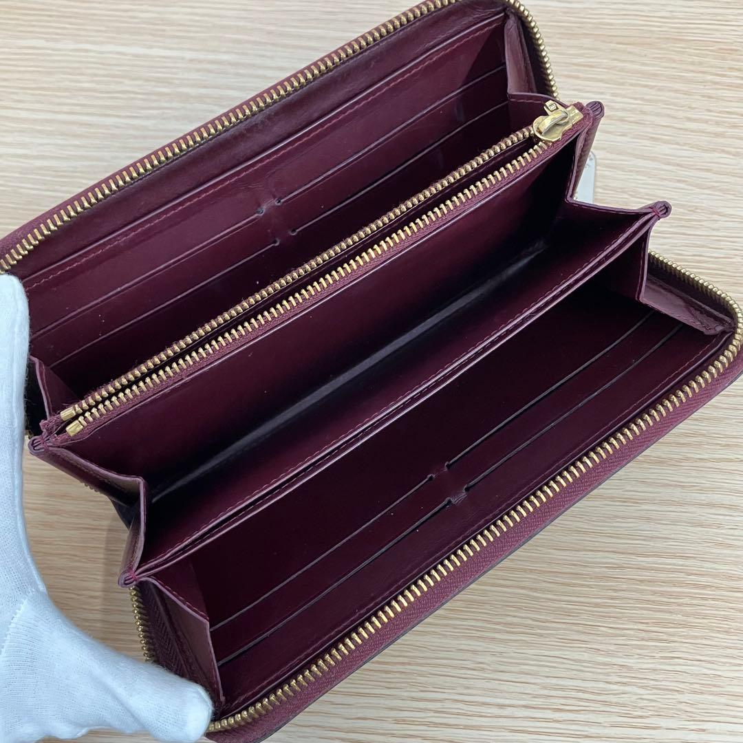 《良品》 ルイヴィトン モノグラムヴェルニ ジッピーウォレット ワインレッド